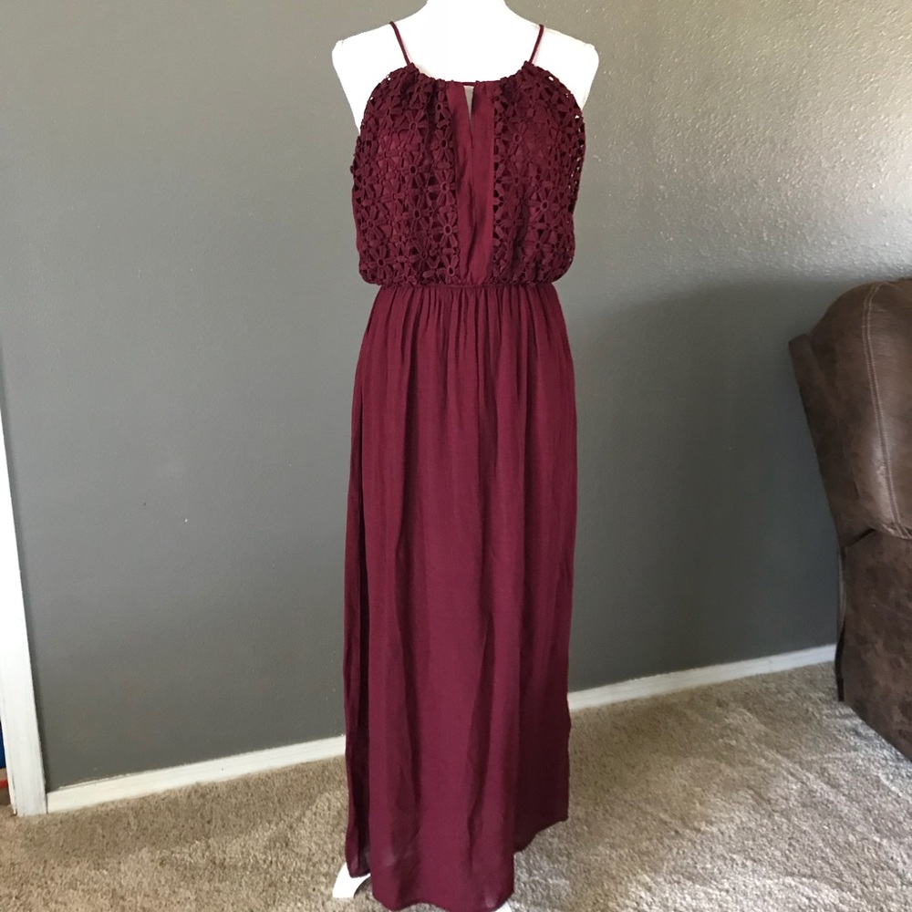 Wine colored maxi dress